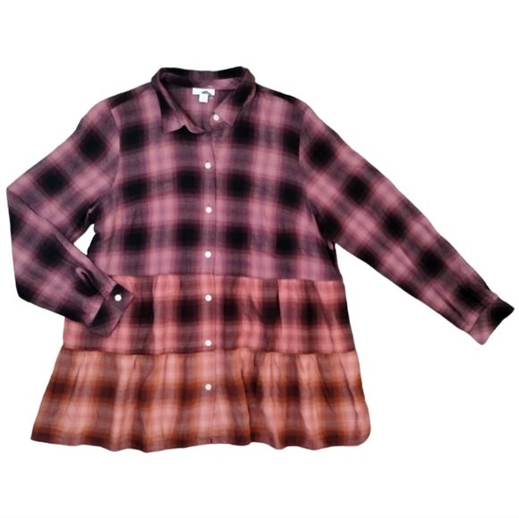 J. jill Y2K Plaid Tunic Babydoll Top - Picture 2 of 9
